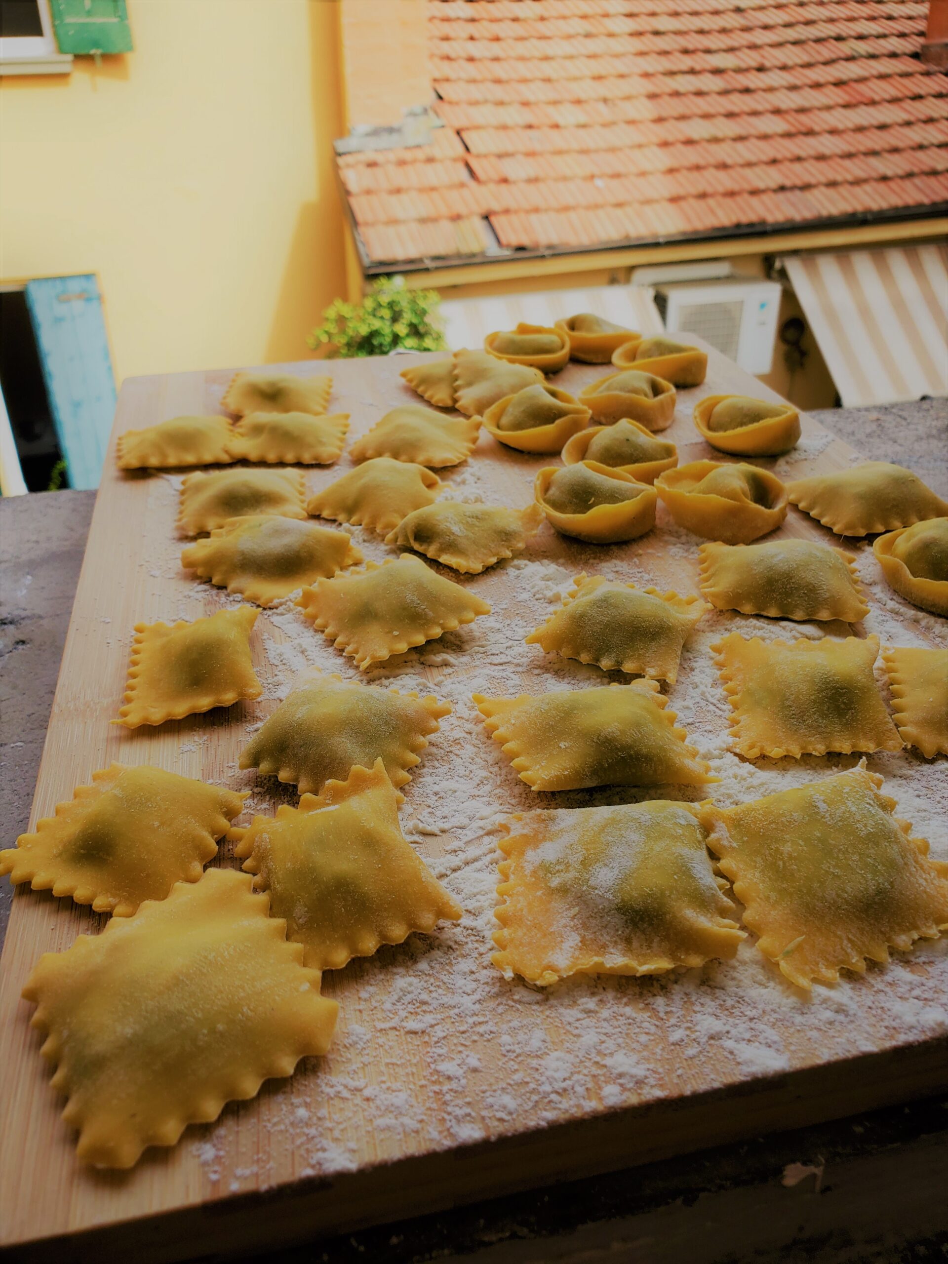 Drying pasta in Bologna